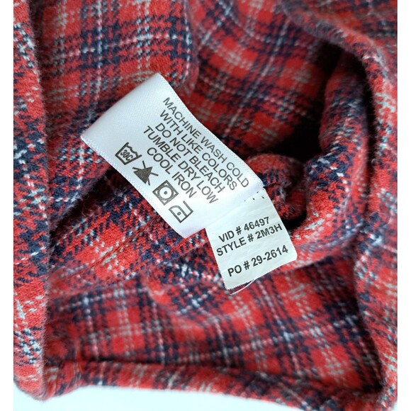 Orvis Plaid Flannel Shirt Men's XL Red Gray Lumberjack Heavyweight Check Striped - Picture 7 of 11